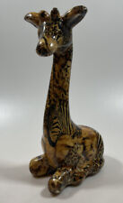 La Vie 1980s Safari Patchwork Decoupage over Ceramic Mother Giraffe picture