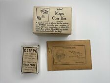 Lot Of 3 Rare 1930s/1940s Magic Trick Kits—Clippo, Coin Box, Disappearing Spots  picture