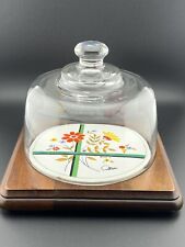 Vintage Cheese Tray With Glass Dome Saltera 1981 picture