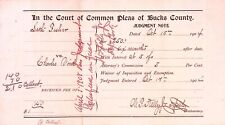 Court of Common Pleas of Bucks County Judgement Note 1904 picture