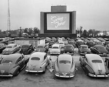 1940s DRIVE IN MOVIE THEATER Photo, Old Cars (211-A) picture