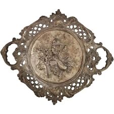 Hand Forged Brass Silver Patina Plated Footed Tray from Castilian Imports picture