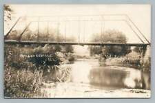 Milledgeville IL Iron Bridge RPPC Antique Photo Postcard~Carroll County Illinois picture