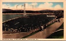 Postcard BC Vancouver Swimming Pool Kitsilano Beach Bathing Suit LINEN 1939 S102 picture