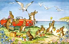 Molly Brett Postcard A Day By The Sea Bunny Rabbits Playing at the Beach picture