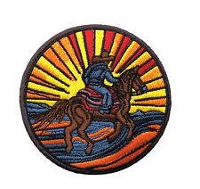 Cowboy Riding Horse Sunset 3 inch patch  IV7408 F7D12O picture