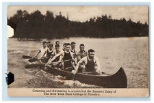 1920 Canoeing and Swimming, New York State College Forestry, NY Postcard picture