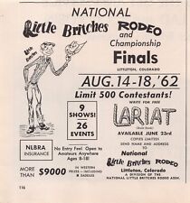 Rodeo Graphics Skinny Cowboy Hat Horse Riding Littleton Colorado Vtg Print Ad picture