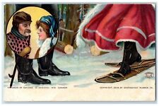 c1905 Footwear Of Nations Canada Woonsocket Rubber Co. Shoe Advertising Postcard picture