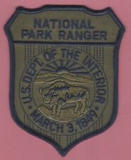 U.S. DEPARTMENT OF THE INTERIOR NATIONAL PARK RANGER PATCH TACTICAL GREEN picture