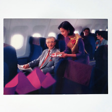 Flight Attendant Serving Drinks Postcard 4x6 Royal Orchid Service Thailand C3311 picture
