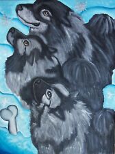 Keeshond winter intrigue ACEO PRINT Dog Mini Art Card 2.5X3.5 KSAMS Collectible picture
