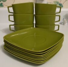 Vintage MCM Byrd's Tranquil Ware Avocado Green Camping pieces picture