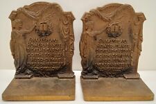 Antique Bradley & Hubbard Authors Bookends: Shakespeare, Longfellow, Dickens +++ picture