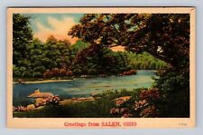 Salem OH-Ohio, Scenic Lake General Greetings, Antique, Vintage c1943 Postcard picture