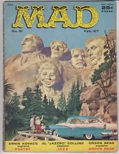 MAD Magazine #31 February 1957 Good+ Mt Rushmore Cover Silver Age EC Humor picture