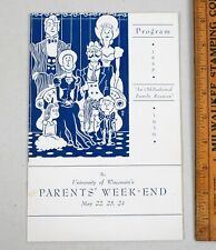 Vintage 1936 University of Wisconsin Parents Weekend Program Madison    picture