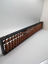 Vintage Black Wooden Abacus - 27 Rods, 1/5 Tan Beads Bead Combo  picture