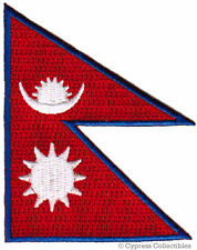 NEPAL FLAG PATCH embroidered iron-on NEPALI NEPALESE MOUNT EVEREST SOUVENIR picture