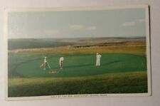 Rare Golf Course by the Sea Nantucket Island MA Postcard Vtg WB Putting at Hole picture