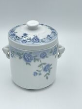 Vintage Chengs Floral White Jade Porcelain Ginseng Jar Gargoyle handle picture