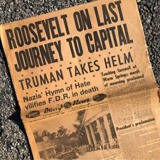Vtg April 13, 1945 Roosevelt Last Journey To Capitol Daily News Newspaper picture