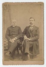 Antique c1880s ID'd Cabinet Card Men Elder Smith & Rev. J.R. Rankin Mustache picture