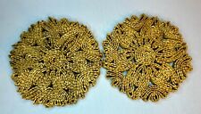 Vintage Woven Straw Rattan Raffia Trivet Hot Pads Wall Hanging Boho Coasters MCM picture