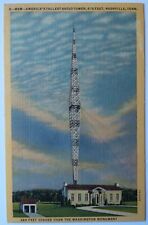 America's Tallest Radio Tower 878 feet Nashville Tennessee Linen Postcard 1935 picture