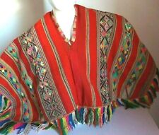 Peruvian Shaman  Poncho Andean Mountain Ceremony - red picture