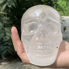 3.82LB Top Natural White Quartz Skull Carved Crystal Skull Healing Gift.K3851 picture