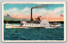 c1930 Steamer Mt Washington  Lake Winnipesaukee Posted New Hampshire P113A picture