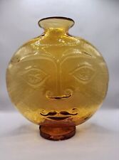 Blenko 9525 Wayne Husted Design Topaz Omnibus Sun  Face Vase picture