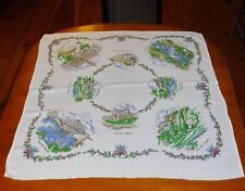 Vintage Tablecloth Souvenir UK Balmoral 4th Bridge Paisley Abbey Stirling Castle picture