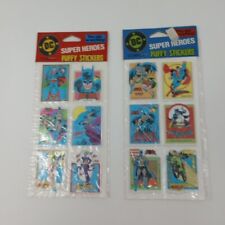 Lot Of 2 Vintage DC Comics Super Heroes Puffy Stickers 1982 NOS picture
