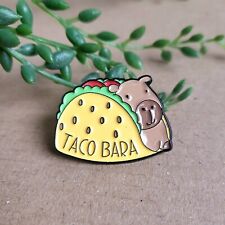 Funny Cute Capybara Enamel Metal Pin Badge - Taco Bara Pin Gift picture