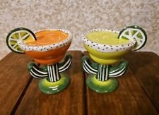 Vintage Cactus Clay Art Margarita Salt & Pepper Shaker Set picture