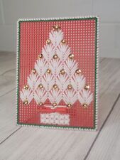 Handmade Vintage Plastic Canvas Christmas Tree with Beads 7