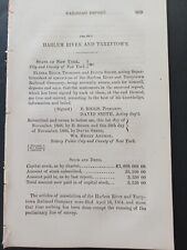 1867 train report HARLEM RIVER & TARRYTOWN RAILROAD under survey not built NYC picture