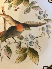 Vintage Hand Painted Bird Robin Plate with Decorative Hanger picture