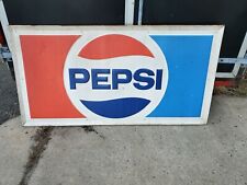 HUGE Vintage 1970s Pepsi Cola Stout Metal Soda Sign E picture