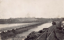 RPPC Louisville NE Nebraska Railroad Train Wagon Bridge Photo Vtg Postcard C60 picture