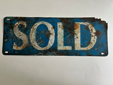 1920s 1930s SOLD Auto Gas Oil Metal Sign Used at Car Dealer Garage Wall Hanger picture