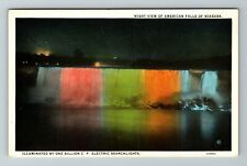 Niagara Falls NY-New York, Night View The American Falls, Vintage Postcard picture