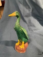 Vintage Chinese Green Porcelain Duck Figurine Detailed and Flawless picture