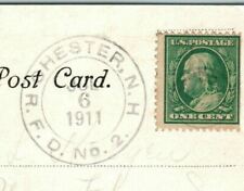 1911 East Derry NH Postcard RFD Handstamp Cancel Church and Soldier's Monument picture