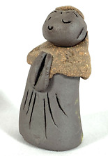 Jizo Statue Artist Hand Made Wearing Warm Cap & Cape Japanese Studio Pottery picture