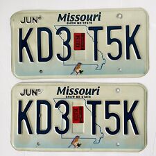 Matching License Plates Set Of 2 Missouri 2012 June KD3 T5K picture
