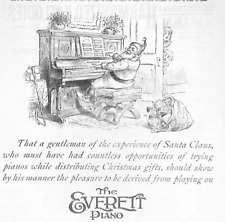 1892 Santa Claus Playing Everett Piano at Christmas Magazine Advertisement   B5A picture