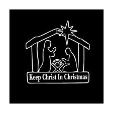 Keep Christ In Christmas Decal Sticker Car Truck SUV Auto Vinyl Jesus Gift White picture